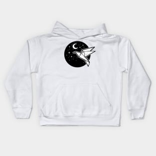 Origami night flight Kids Hoodie